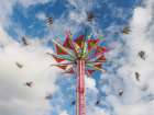 Motion blur of Swing (or Chair Swing) ride at a fair. Art Print